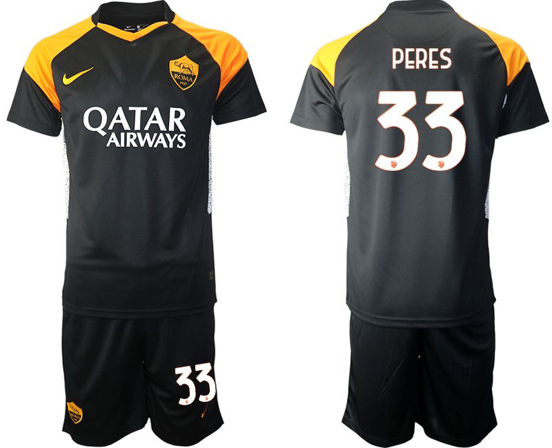 Men 2020-2021 club Rome away #33 black Soccer Jerseys